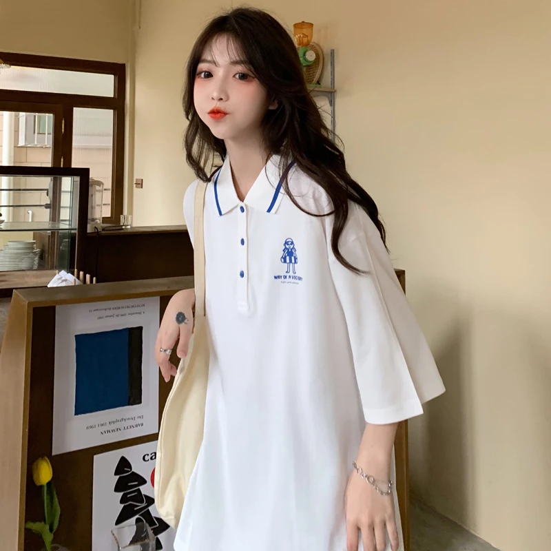 Японская рубашка поло женская футболка с коротким рукавом модель 2021 года