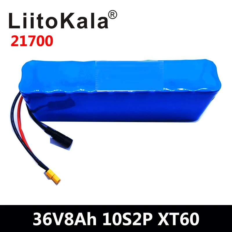 LiitoKala 36V 8AH 21700 4000mah 10S2P батарея для электрического велосипеда скутера Ebike + 42V 2A