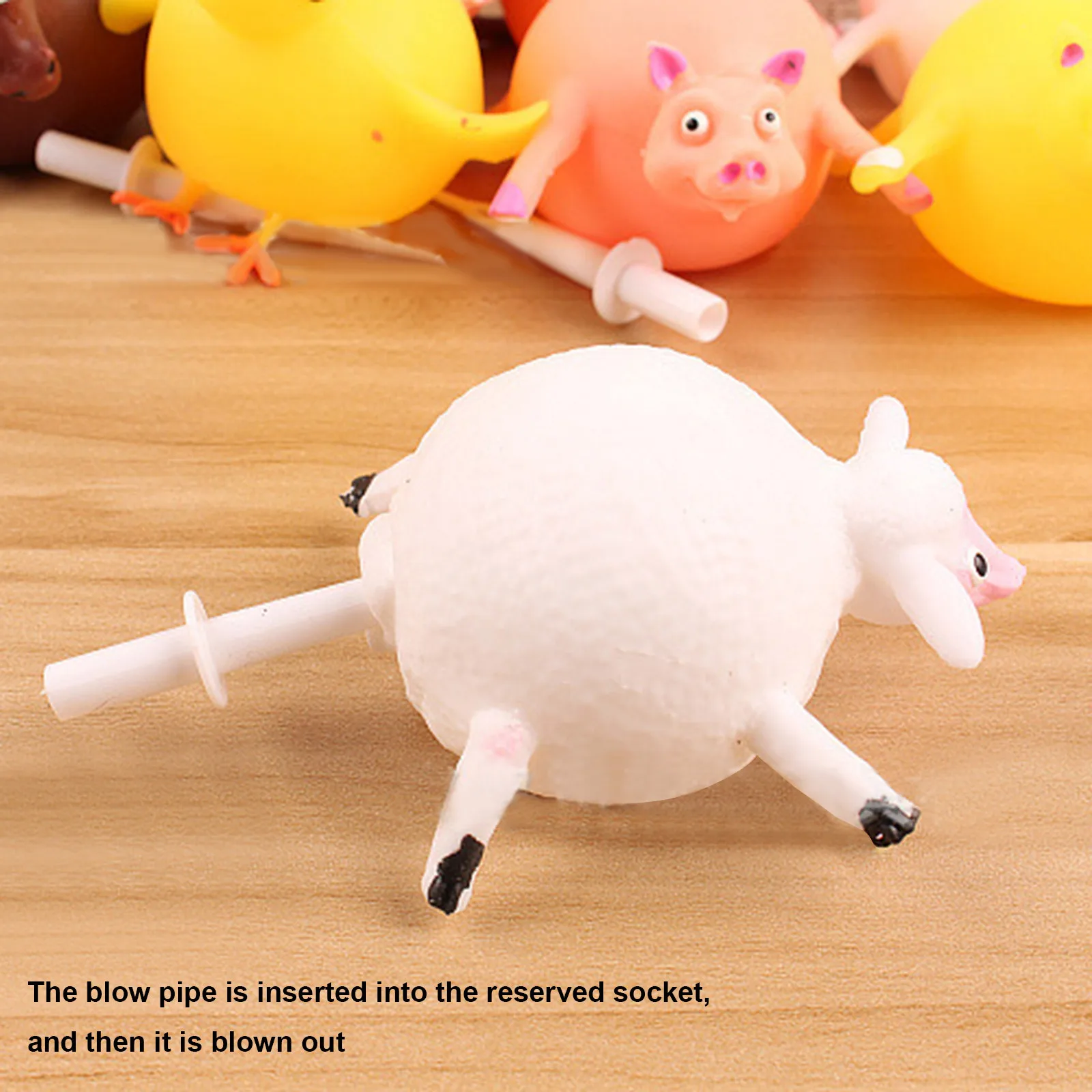 

Fidget Toy Racket Ball Soft Rubber Inflatable ball Stress Relief Hand for Kids Adults Animal Montessori Fidget Toys for Kids