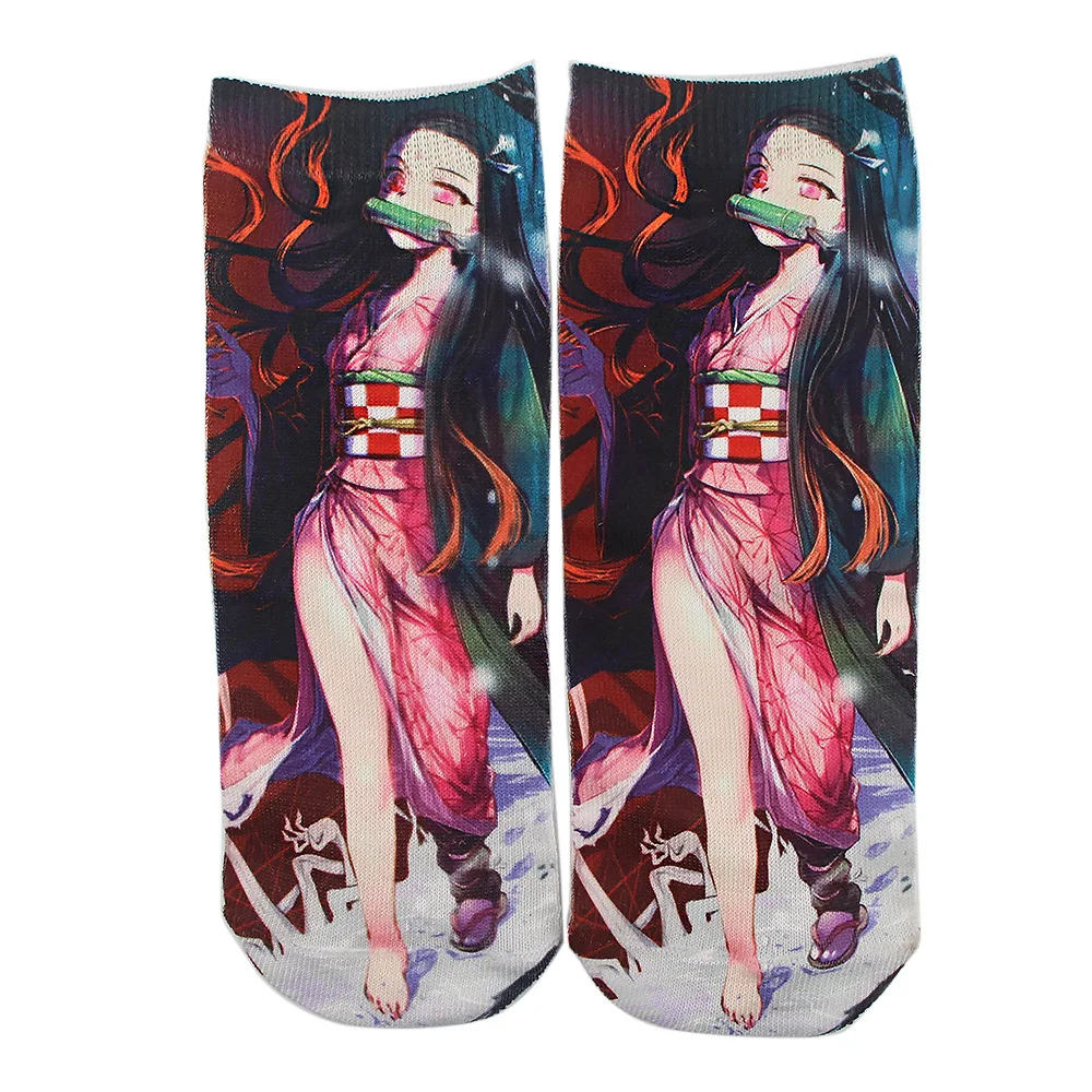 Hot Cos Japan Anime Demon Slayer Kimetsu no Yaiba Kamado Tanjirou Nezuko Agatsuma Zenitsu Hashibira pattern Boat socks Gift