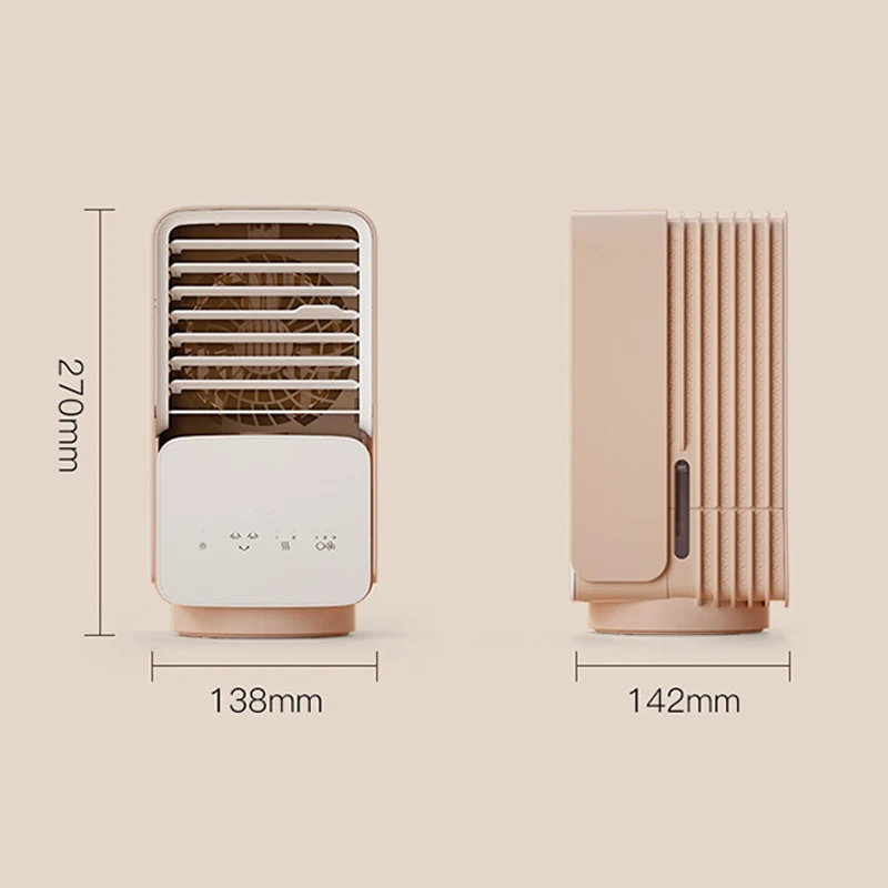 

Portable Cooling Desktop Fan Mini Evaporative Air Cooler Humidifier Misting Fans with Handle For Office Household Outdoor Travel