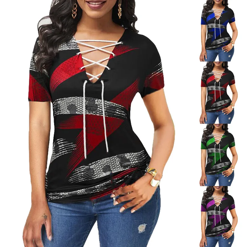 2022 Winter Belt Spring Autumn Women Plus Sizes Large Big Loose Sexy Printed Vintage T Shirts Tops Full Long Sleeve