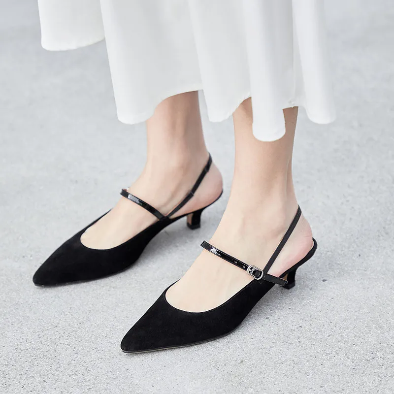 

VERCONAS 2020 Fashion Woman Pumps Woman Sandals New Arrival Summer Kid Suede Shallow Pointed Toe Thin High Heeled Shoes Woman