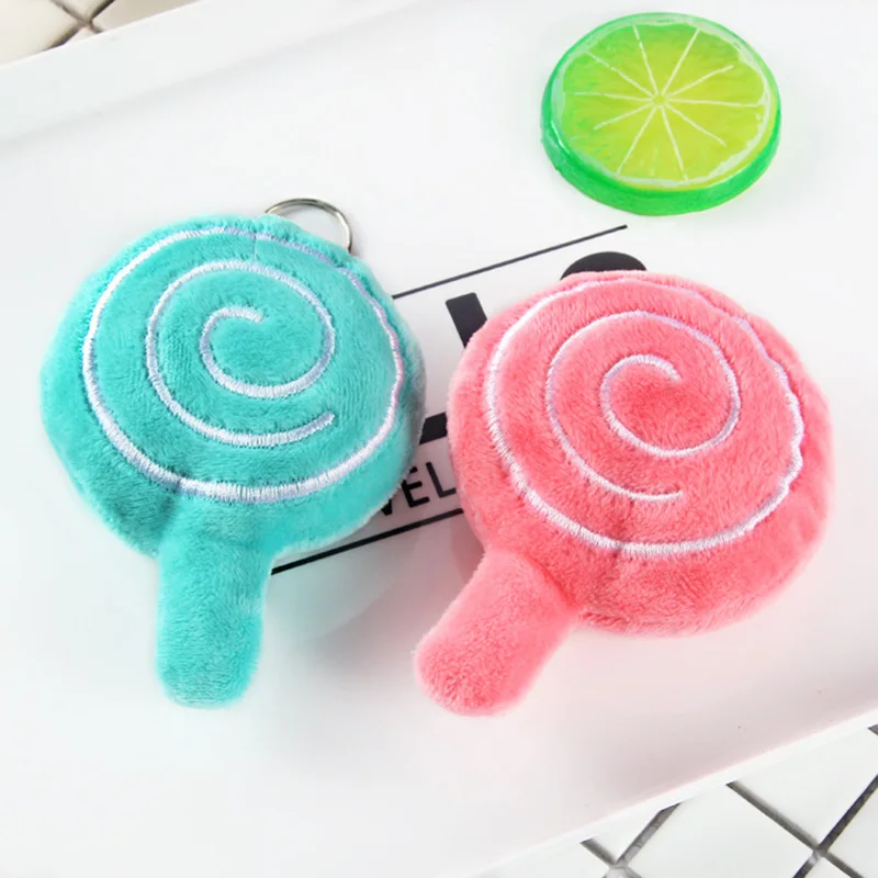

Cartoon cute color lollipop plush toy key ring doll bag key chain pendant pendant small gift