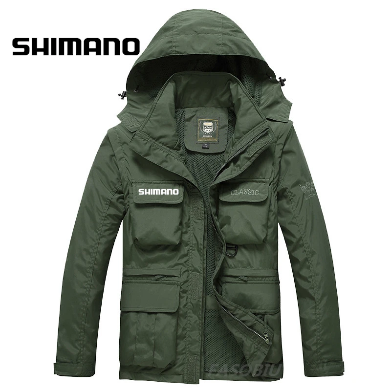 

Мужская осенне-зимняя одежда для рыбалки SHIMANO, уличные рыболовные куртки, дышащие ветрозащитные куртки для рыбалки, куртка для походов и кем...