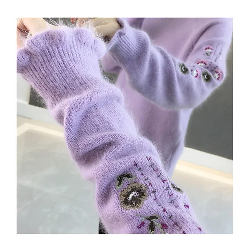 Новый женский осенне-зимний утолщенный теплый топ элегантный красивый свитер с