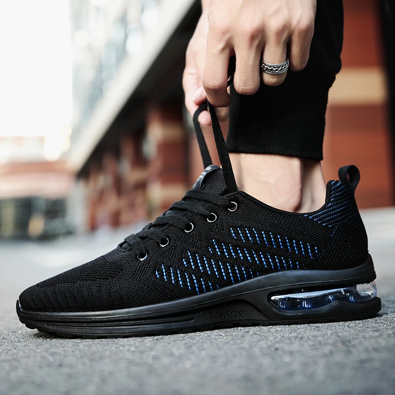 

Unisex Running Shoes 2020 Summer New Breathable Flying Woven Air Cushion Couple Sport Shoes Outdoor Fitness Shoes Brand Sneakers