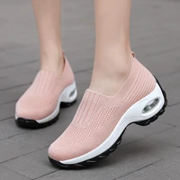 zapatos de mujer breathable women shoes stretch fabric breathable flat platform women shoes round toe casual lady shoes woman