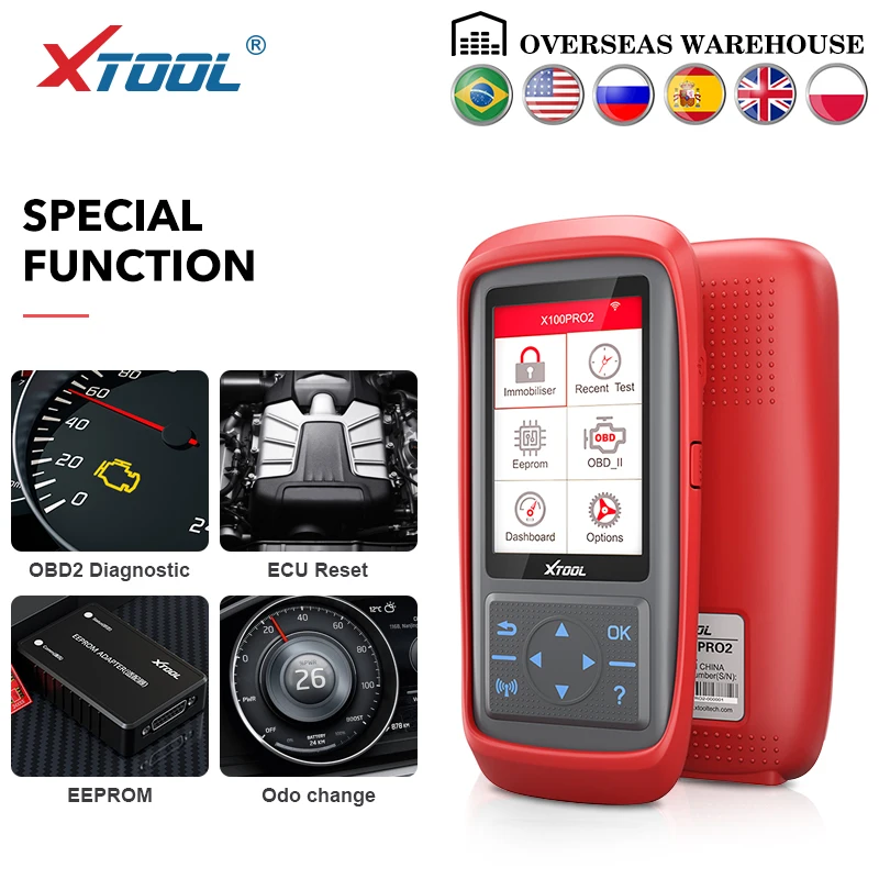 XTOOL X100 Pro OBD2 автоматический ключ программист/Регулировка пробега включая EEPROM код читателя с бесплатным обновлением