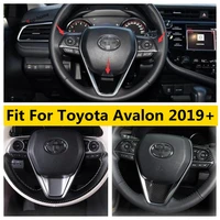 car steering wheel decor frame cover trim interior for toyota avalon 2019 2021 abs red carbon fiber look matte accessories