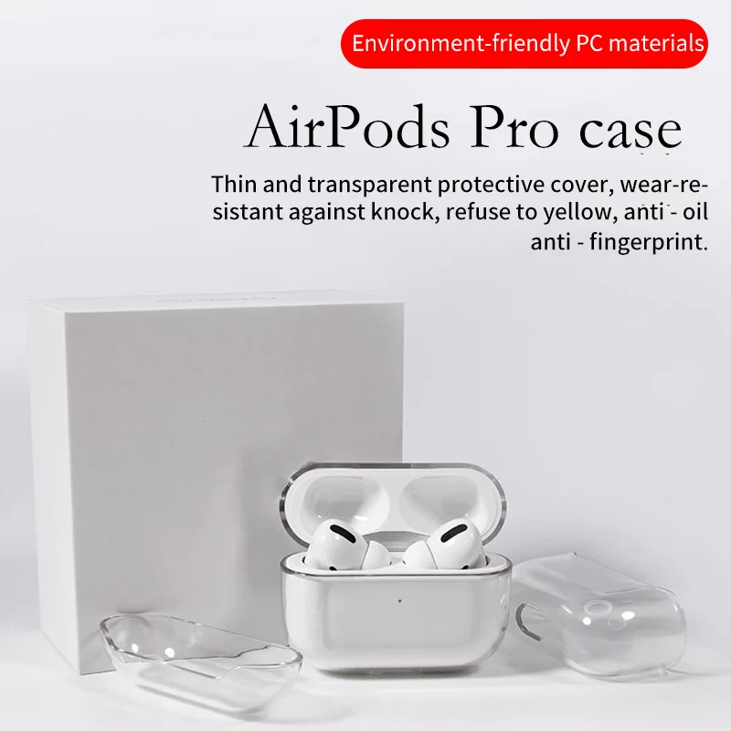 100 шт. 2 в 1 прозрачные чехол для Airpods Pro Жесткий ПК Защитный 3 зарядным устройством