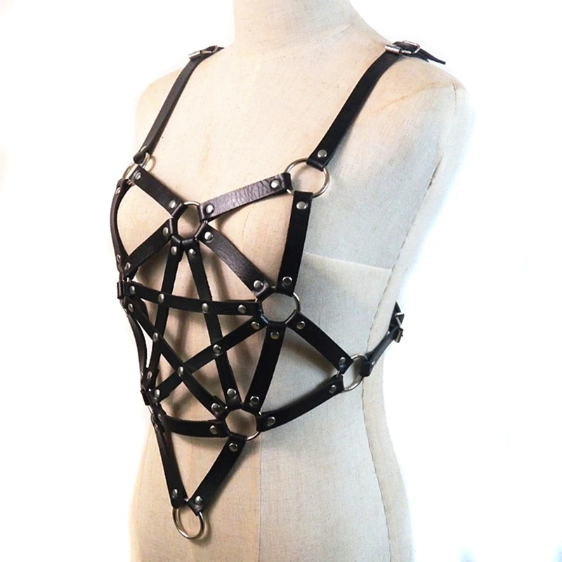 Punk Gothic Handmade Halter Collar Harness Chest Body Choker Waist Belt Straps | Тематическая одежда и униформа