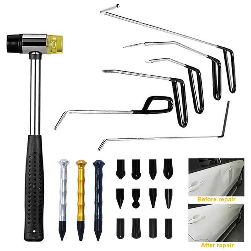 comprar 20 Pçs Remoção Extrator Durável Profissional Granizo Martelo Uso Amplo Kit De Reparação Paintless Dent Varas Portátil Ferramenta Mão Do Carro Corpo