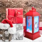 Винтажный уличный фонарь в виде свечи со светодиодсветильник кой, снеговикс, светодиодный Декор для рождественской вечеринки, украшение для дома, 5,5x2,1 дюйма, Прямая поставка