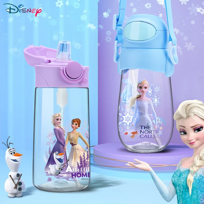 

Disney Children's Water Cup Student Girl Frozen Aisha Mickey Portable BPA Free Summer Kettle Kindergarten Square Straw Bottle