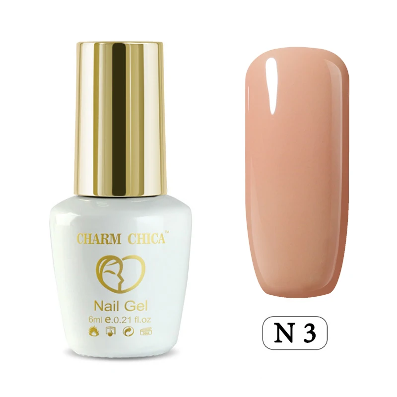 CHARM CHICA 6 мл УФ-гель для ногтей телесный серия Розовый Гибридный лак es замачиваемый