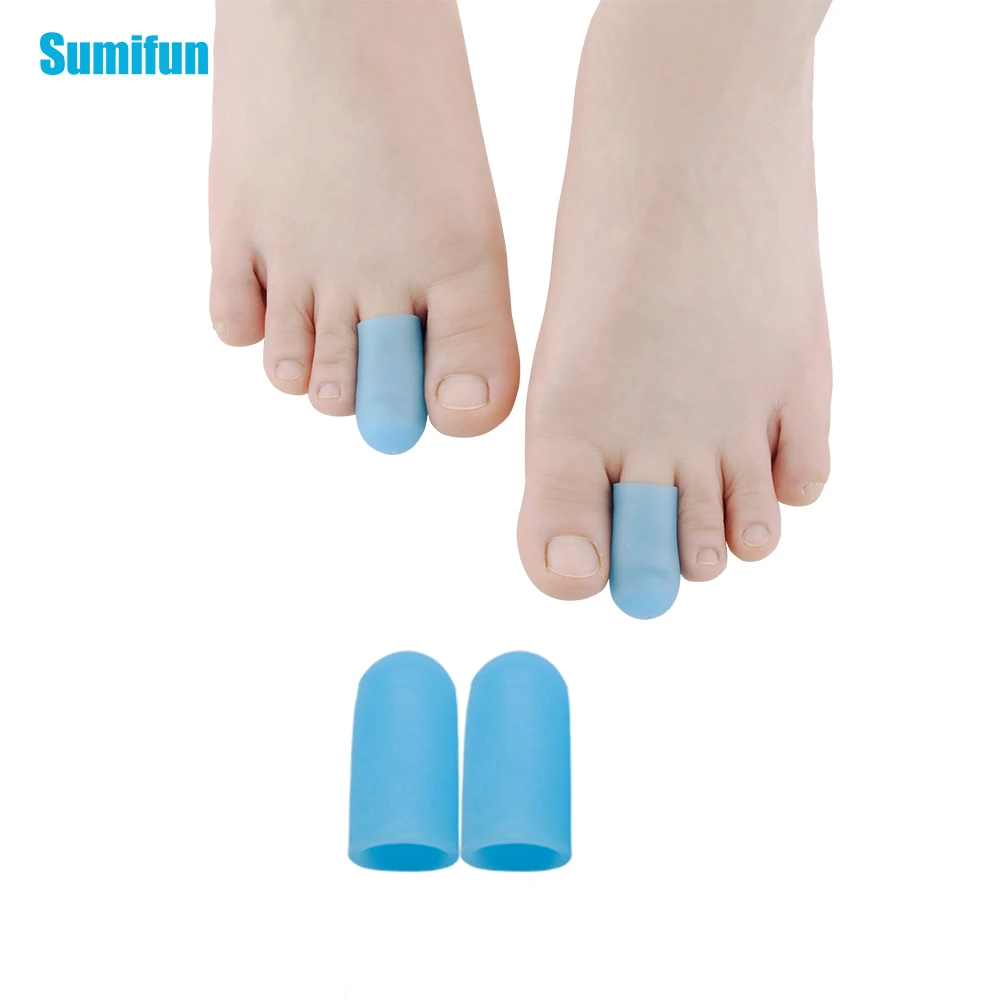 

Sumifun 2Pcs Blue Gel Toe Foot Remover Blisters Bunion Little Toe Protector Foot Massager Hallux Valgus Insoles Feet Care Z66201