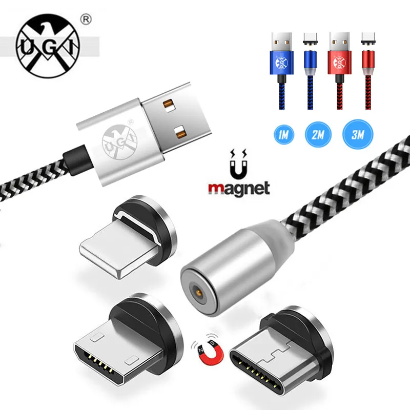 UGI Магнитный Micro USB кабель для iPhone 5 6 6s 7 8 Plus samsung Galaxy S8/S8 type C Кабель адаптер