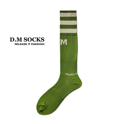 Мужские носки нейлоновые спортивные длинные футбольные высокие полосатые с