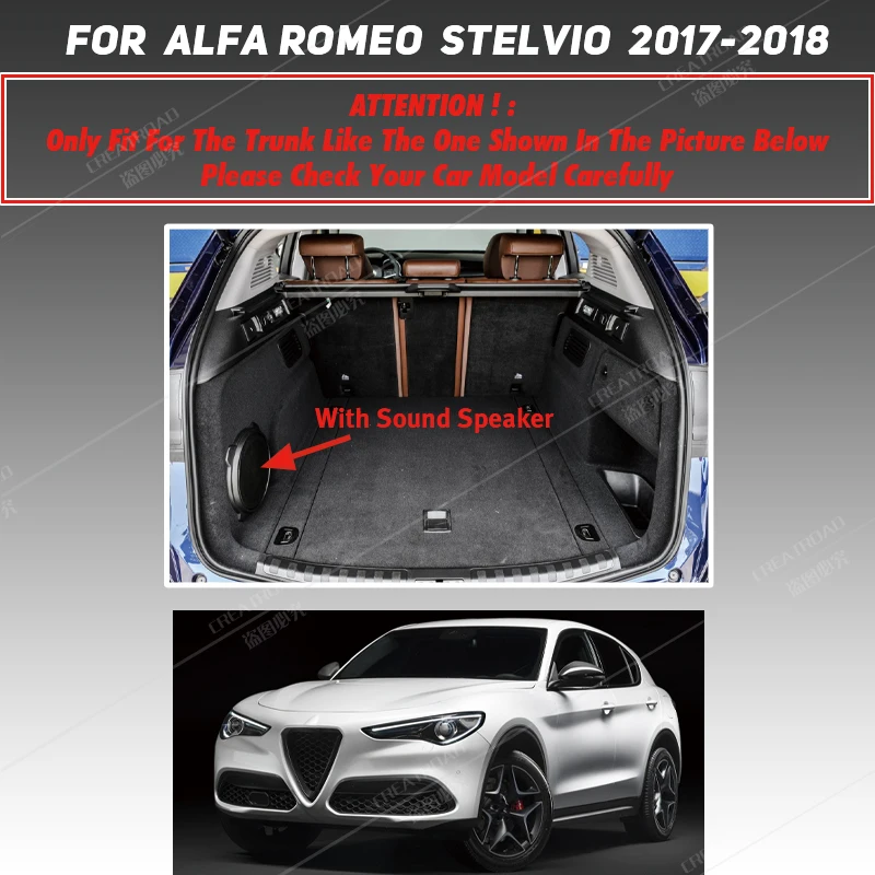

Коврик в багажник автомобиля для Alfa Romeo Stelvio 2017-2024 2023 2022 21 20 19 18 коврик в багажник ковер аксессуары для интерьера чехол