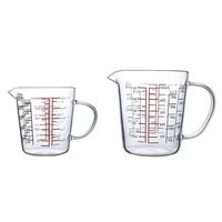2 pack glass measuring cup milk jug heat resistant glass cup measure jug creamer scale cup tea coffee microwave safe