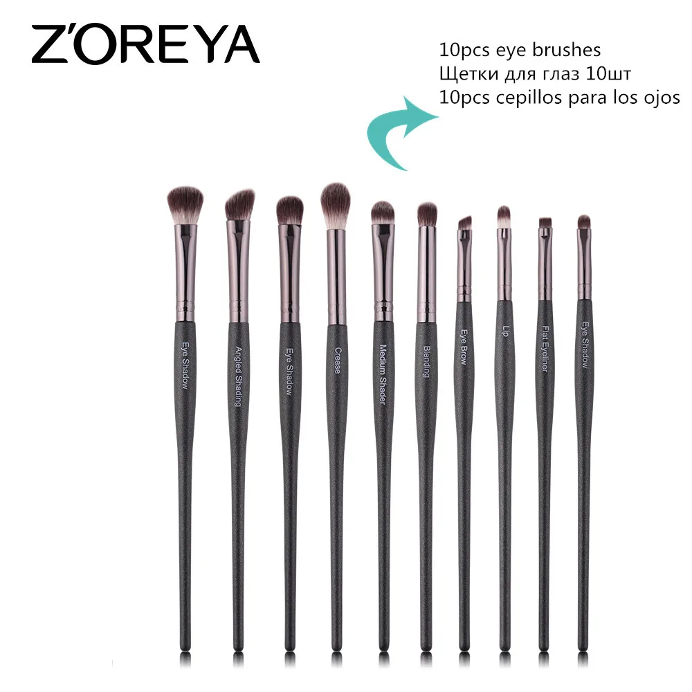 ZOREYA набор кистей для макияжа 5/10/15 набор кистей для макияжа, пудры, основы под скульптуры контур и тени для век кисти с боулинг ручка - Handle Color: 10pcs eye brush
