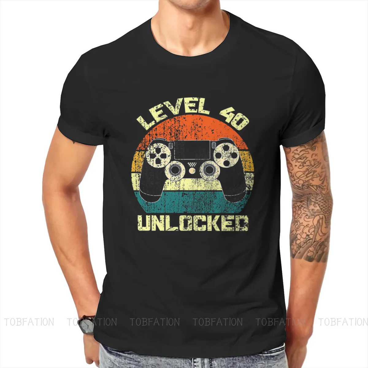 

1981 TShirt for Men LEVEL 40 UNLOCKED Soft Casual Sweatshirts T Shirt High Quality Trendy Fluffy