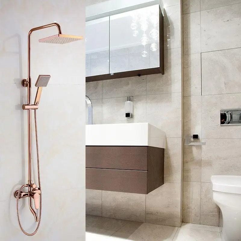 Настенный смеситель для душа кран водопад 8 дюймов 3 функции квадратная насадка