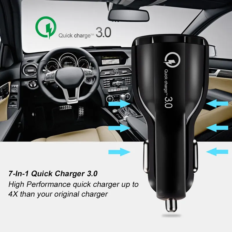 3.0A 2 порта USB автомобильный прикуриватель разветвитель разъем быстрой зарядки Авто аксессуары для iPhone samsung huawei Быстрая зарядка