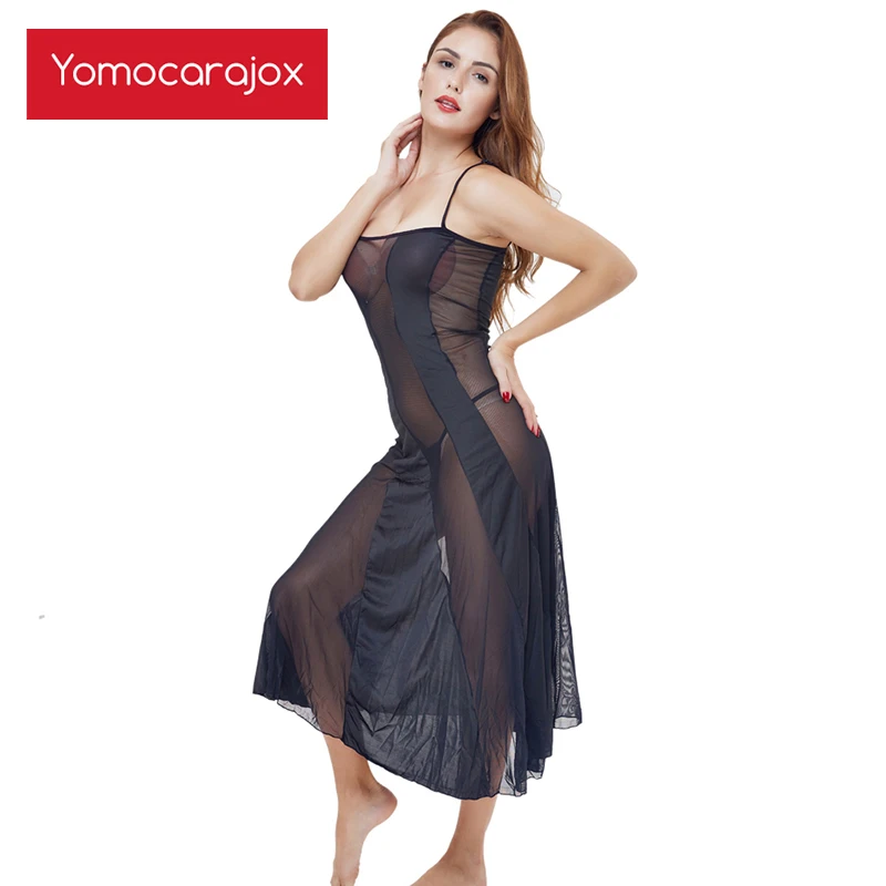 Соблазнительное прозрачное кружевное Длинное ночное платье Сетчатое