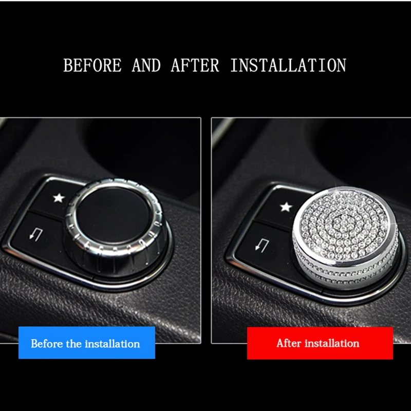 

Car Center Console Multimedia Button Diamond Decoration Cover For Mercedes-Benz A/B/E Class W212 GLK GLA CLA ML GL Car Decor