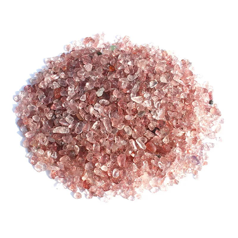 

1 Kg 3-5 mm natural strawberry crystal gravels stone