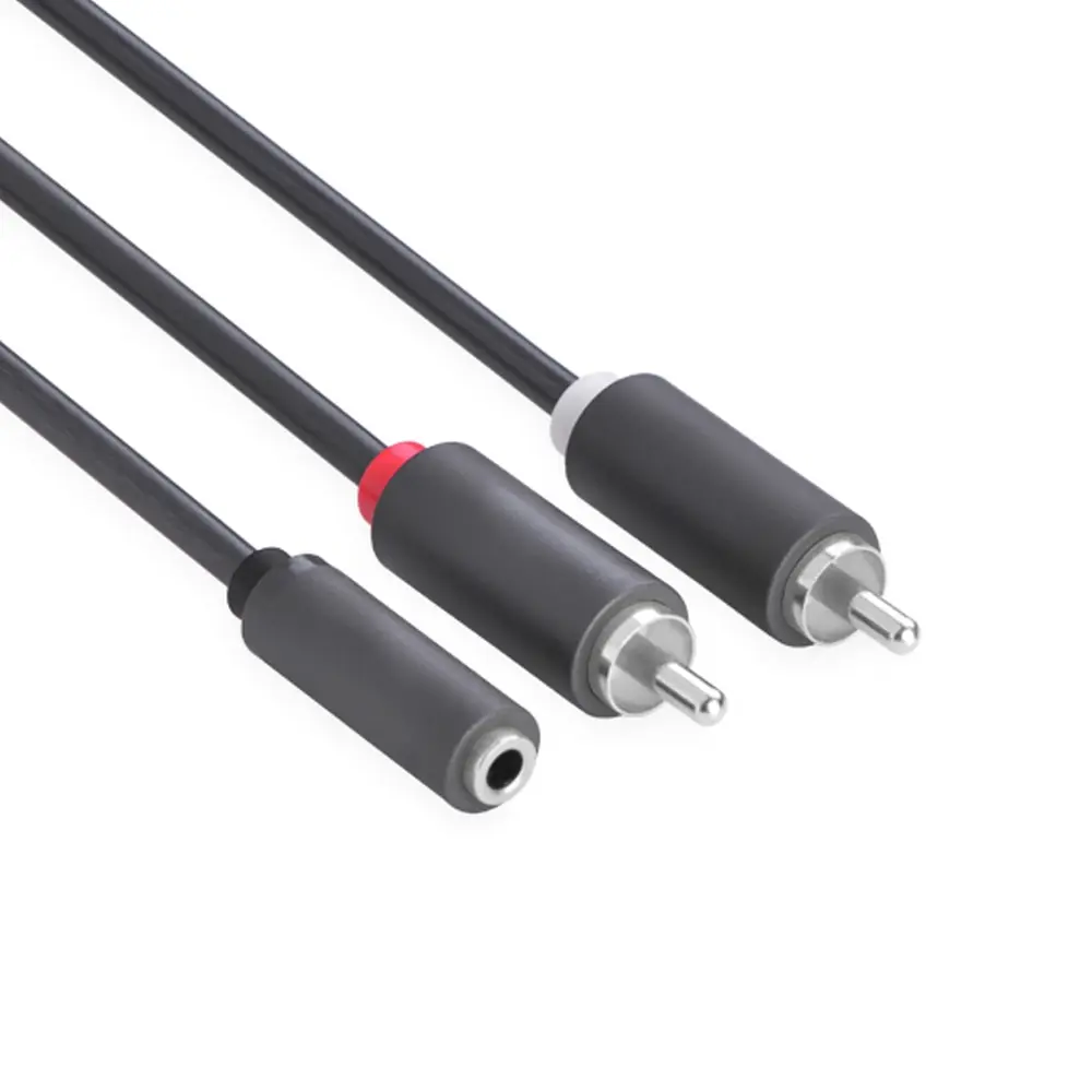 GCR Аудио кабель переходник AUX в авто машину cable аукс для JBL колонки  телефона провод для Xiaomi Sony 2 rca на Jack 3.5мм