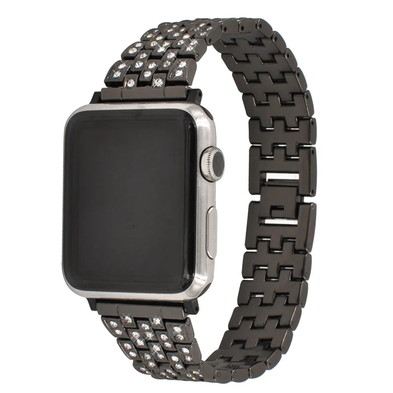 Полностью Алмазный женский ремешок для Apple Watch 38 мм 42 40 44 iWatch Series 5 4 3 2 1 браслет из