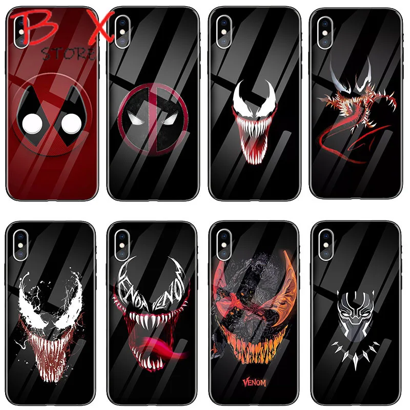 С героями комиксов Марвел световой Стекло чехол для iPhone X XS MAX XR 6 6s 7 8 плюс задняя