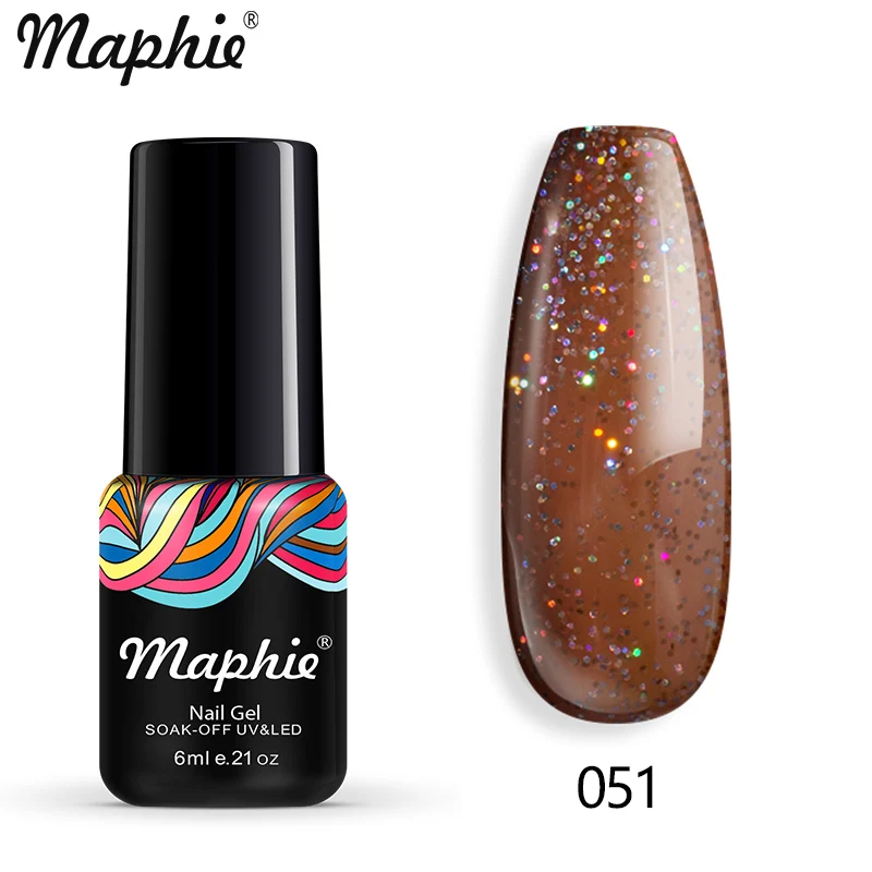 051 Maphie бриллиантовый блеск с ультрафиолетовым свечением Гель-лак для ногтей мерцающий декор с блестками Блестящий лак для ногтей полуперманентный лак Led синий гель для ногтей - Цвет: 051