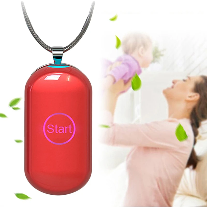 

2 Pcs Hanging Neck Air Purifier Wearable Mini Portable USB Rechargeable Negative Ion Generator Air Purifier