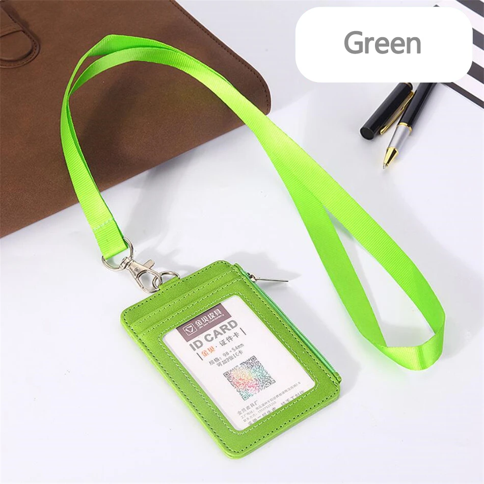 Lanyards держатель удостоверения личности кожаный чехол Porte Bus нескользящий Мужской Женский банк держатель для кредитных карт ремешок для кошелька держатель для монет