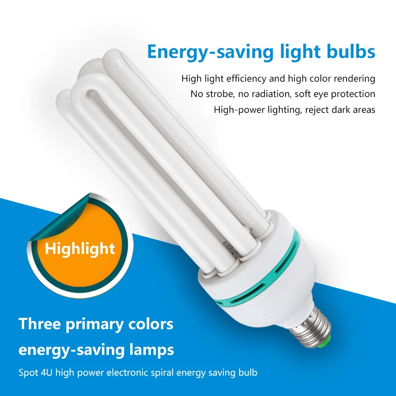 

E27 LED Lamp Bulb 65W 105W Three Primary Colors Saving Energy Lamp 4U High-power 220V Energy-Saving Light Bulb Lampada TXTB1