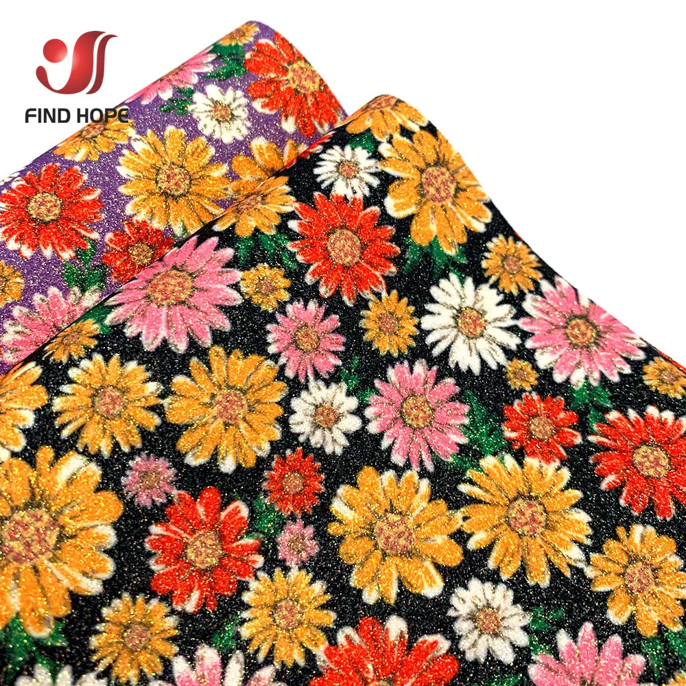 

Цветочный принт в виде маргаритки, тонкая искусственная кожа, тканевые листы, блестящие искусственные украшения для рукоделия, банты ручно...