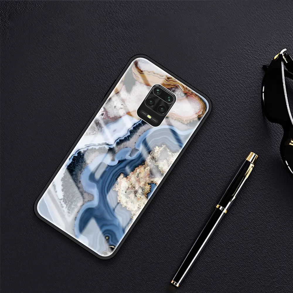 

Marble Phone Case for Xiaomi Redmi Note 9S 8 9 8T 7 9C Coque for Mi 10T Pro 9T 10 Lite Tempered Glass Cover