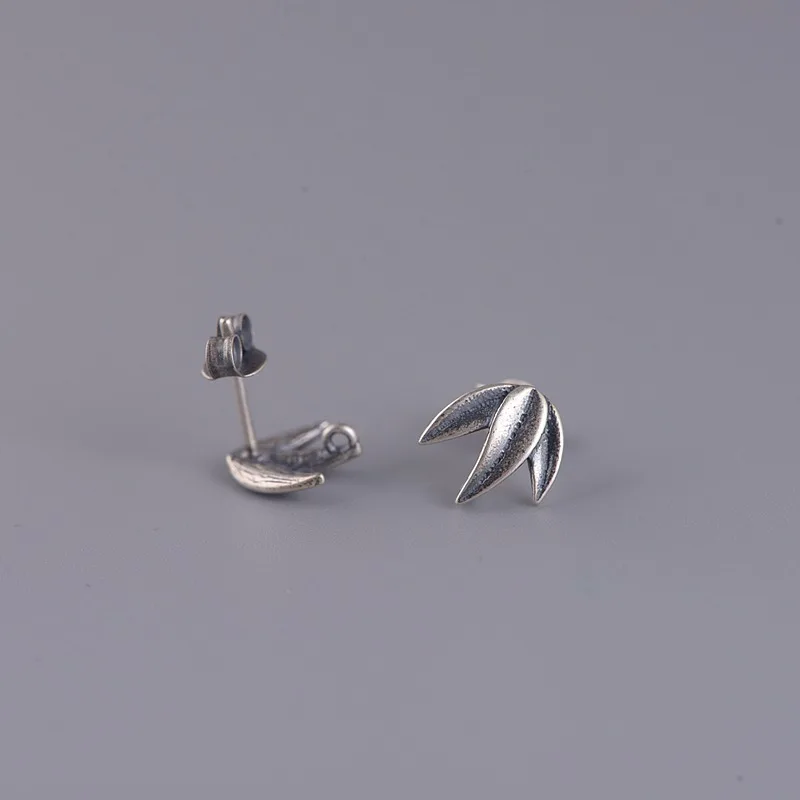 BALMORA 925 Sterling Silver Bamboo Stud Earrings for Women Girls Gift Original Plant Jewelry Brincos | Украшения и аксессуары