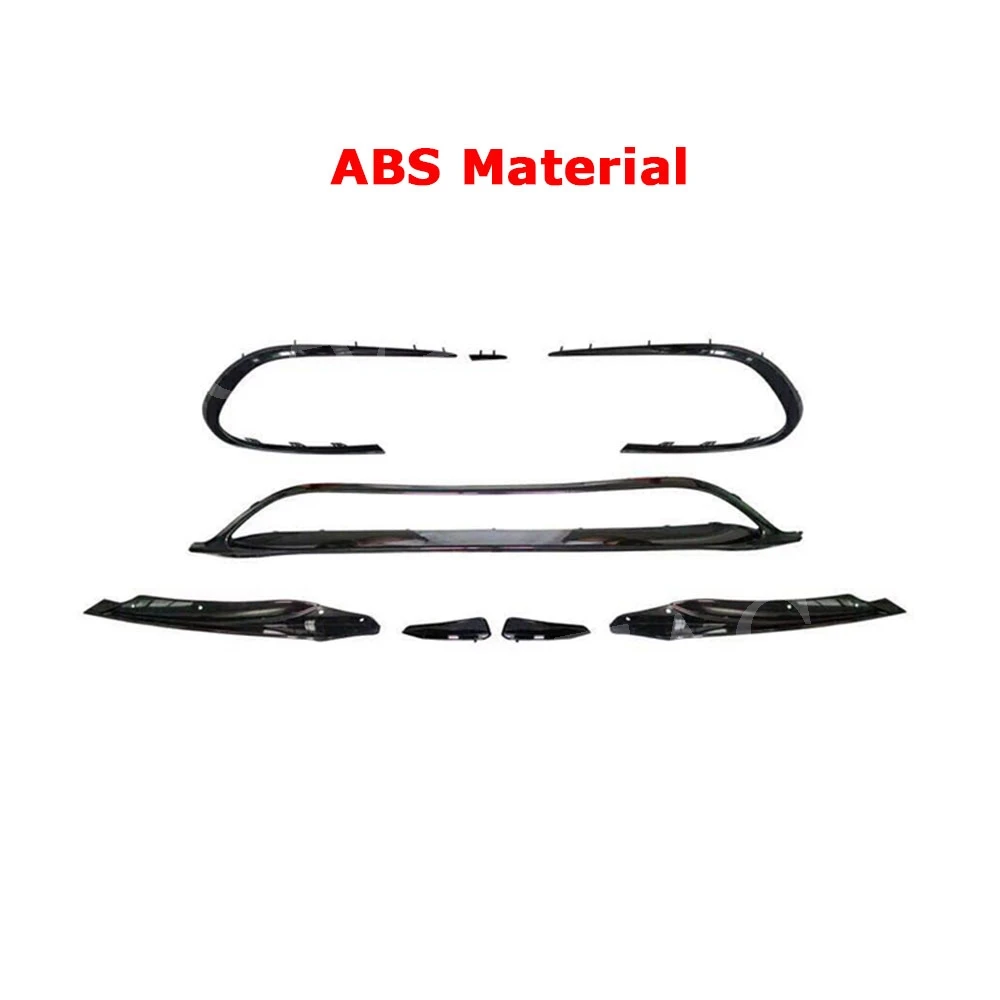 ABS Glossy Black Карбоновый передний спойлер для губ Fin Canards для Benz cla Class W117 cl45 AMG- ABS автомобильные накладки на бампер - Цвет: ABS Glossy Black