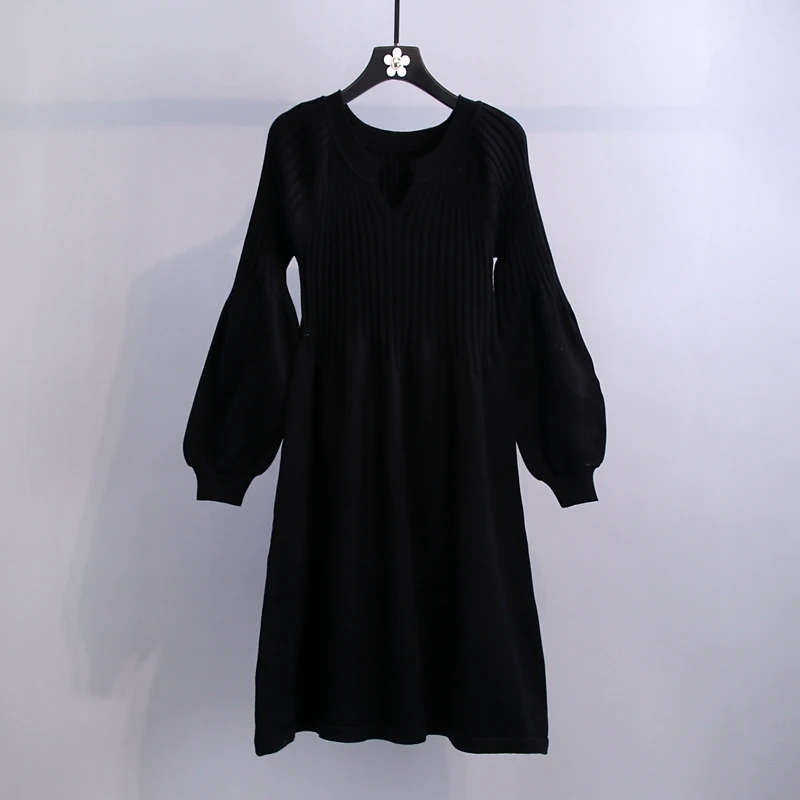 

WQJGR 2020 Autumn Winter Sweater Dress Women And Pullover Long Sleeve Thin Acrylic Dresses Women