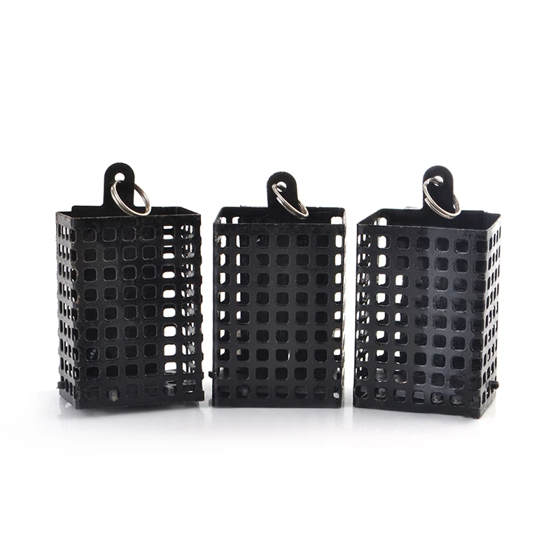 

FISH KING 1pc Feeder Square Metal Bait 30g-100g Cage Container Bait Basket Feeder Holder Wire Carp Fishing Sinker for Button