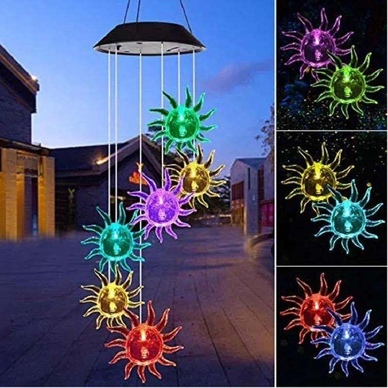 

LED Solar Energy Moon Star Wind Chime Butterfly Wind Chime Light Color Changing Waterproof Outdoor Garden Home Decoratio Gift