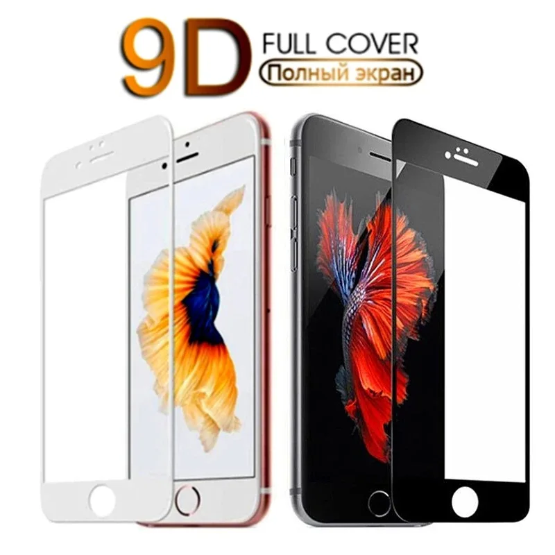 

9D Full Cover Tempered Glass For iPhone 7 8 6 6s Plus SE 2020 X Xr Xs 11 12 Pro Max Protective Screen Protector