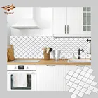 Настенная плитка с белым арабским фонариком, виниловая 3D наклейка, самоклеящиеся обои, квадратные, для кухни, ванной комнаты