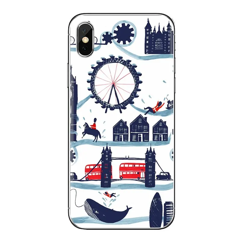 Для samsung Galaxy S3 S4 S5 Mini S6 S7 Edge S8 S9 S10 Plus Note 3 4 5 8 9 флаг Великобритания Лондон прозрачный