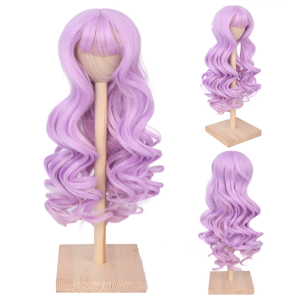 

BJD/SD Dolls Wig Hair Heat Resistant Wire Long Curly Purple Ombre Wigs for 1/3 1/4 Dolls accesorries